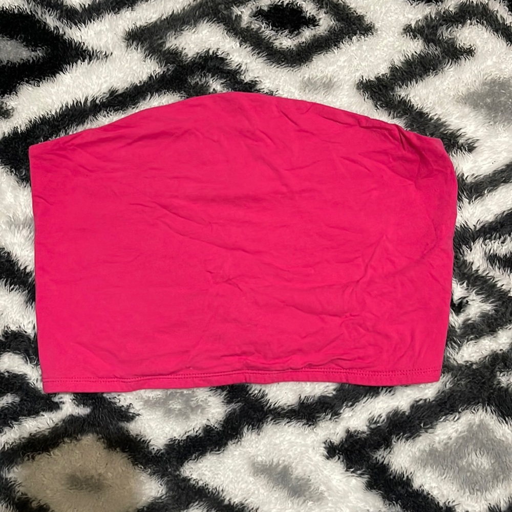 Pink cropped tube top
